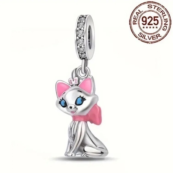 925 Sterling Silver Disney Inspired MARIE Charm/Pendant - NWT - Picture 1 of 4